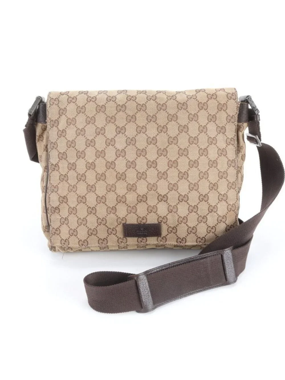 Gucci GG Canvas Leather Shoulder Bag Crossbody Messenger Business